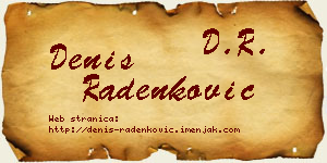 Denis Radenković vizit kartica